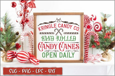kringle candy co. hand rolled candy canes open daily Sign SVG SVG Shetara Begum 