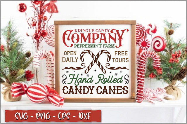 Kringle candy company peppermint farm open daily free tours hand rolled candy canes Sign SVG SVG Shetara Begum 