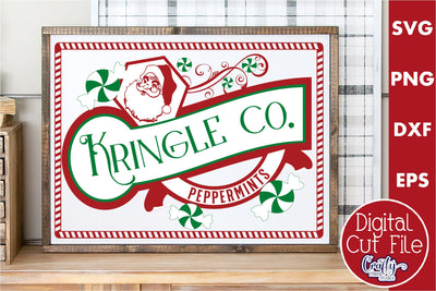 Kringle Co Peppermints Sign, Vintage Christmas Farmhouse Svg SVG Crafty Mama Studios 