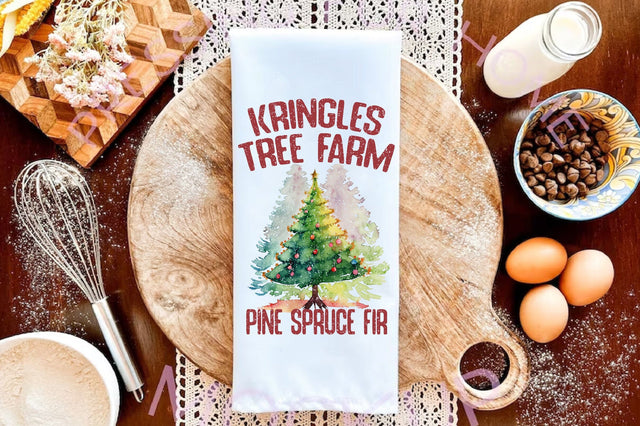 Kringles Tree Farm Dish Towel Sublimation Sublimation Jagonath Roy 