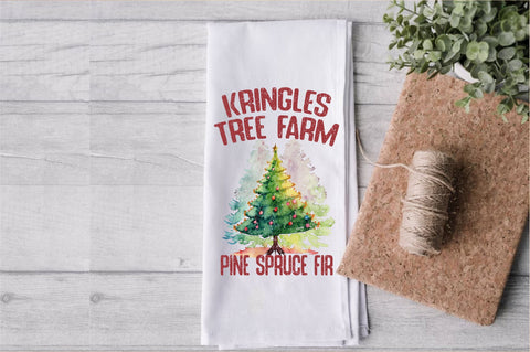 Kringles Tree Farm Dish Towel Sublimation Sublimation Jagonath Roy 