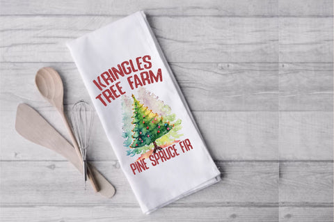 Kringles Tree Farm Dish Towel Sublimation Sublimation Jagonath Roy 