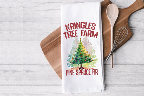 Kringles Tree Farm Dish Towel Sublimation Sublimation Jagonath Roy 
