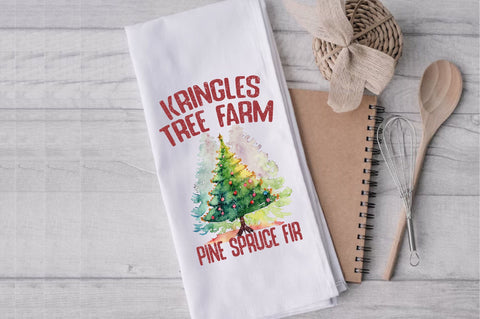 Kringles Tree Farm Dish Towel Sublimation Sublimation Jagonath Roy 