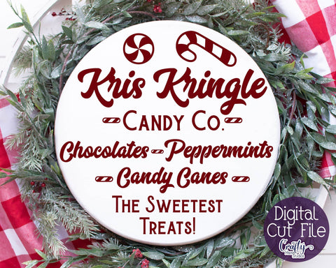 Kris Kringle Candy Co. Svg - Round Christmas Svg SVG Crafty Mama Studios 