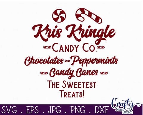 Kris Kringle Candy Co. Svg - Round Christmas Svg SVG Crafty Mama Studios 