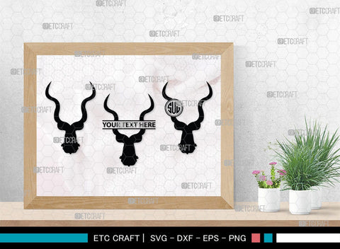 Kudu Monogram, Kudu Silhouette, Kudu SVG, Kudu Horn Svg, Antlers Svg, Animal Svg, Kudu Head Svg, SB00287 SVG ETC Craft 