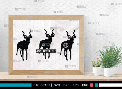 Kudu Monogram, Kudu Silhouette, Kudu SVG, Kudu Horn Svg, Antlers Svg, Animal Svg, Kudu Head Svg, SB00287 SVG ETC Craft 