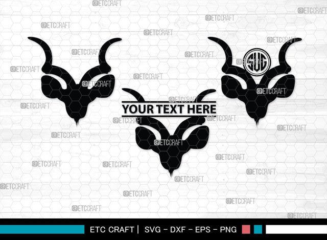 Kudu Monogram, Kudu Silhouette, Kudu SVG, Kudu Horn Svg, Antlers Svg, Animal Svg, Kudu Head Svg, SB00287 SVG ETC Craft 