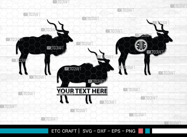 Kudu Monogram, Kudu Silhouette, Kudu SVG, Kudu Horn Svg, Antlers Svg, Animal Svg, Kudu Head Svg, SB00287 SVG ETC Craft 
