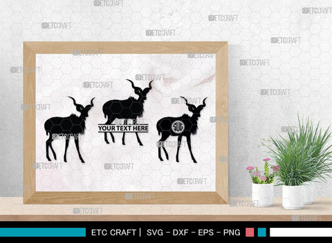 Kudu Monogram, Kudu Silhouette, Kudu SVG, Kudu Horn Svg, Antlers Svg, Animal Svg, Kudu Head Svg, SB00287 SVG ETC Craft 