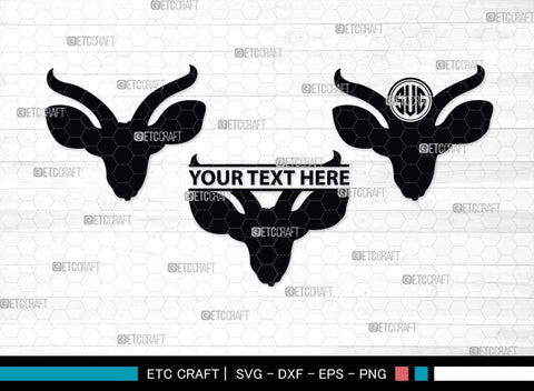 Kudu Monogram, Kudu Silhouette, Kudu SVG, Kudu Horn Svg, Antlers Svg, Animal Svg, Kudu Head Svg, SB00287 SVG ETC Craft 