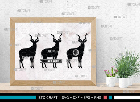 Kudu Monogram, Kudu Silhouette, Kudu SVG, Kudu Horn Svg, Antlers Svg, Animal Svg, Kudu Head Svg, SB00287 SVG ETC Craft 