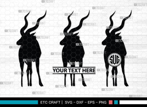 Kudu Monogram, Kudu Silhouette, Kudu SVG, Kudu Horn Svg, Antlers Svg, Animal Svg, Kudu Head Svg, SB00287 SVG ETC Craft 