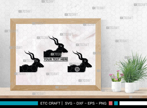 Kudu Monogram, Kudu Silhouette, Kudu SVG, Kudu Horn Svg, Antlers Svg, Animal Svg, Kudu Head Svg, SB00287 SVG ETC Craft 