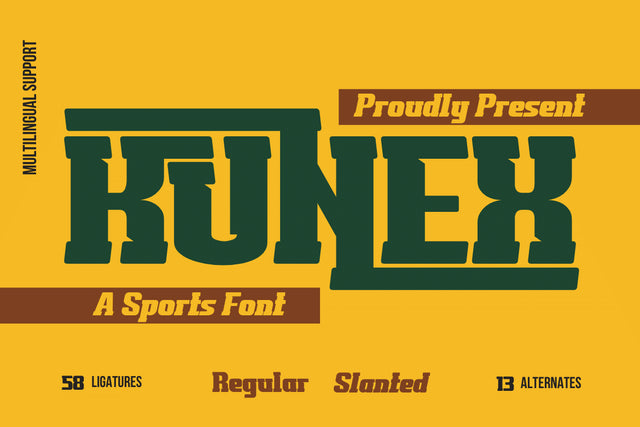 KUNEX | Athletic Font Font twinletter 