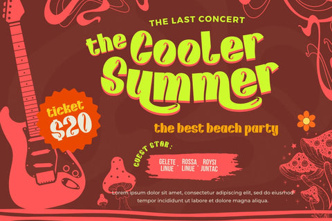 Kunhety | Groovy Retro Font Font twinletter 