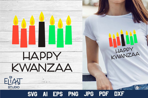 Kwanzaa SVG, Happy Kwanzaa PNG, Kwanzaa Candles Design. SVG Elinorka 