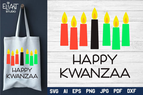 Kwanzaa SVG, Happy Kwanzaa PNG, Kwanzaa Candles Design. SVG Elinorka 