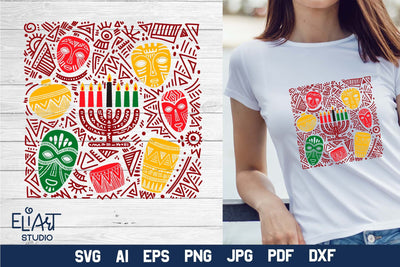 Kwanzaa SVG, Kwanzaa Kinara PNG, Happy Kwanzaa Design. SVG Elinorka 