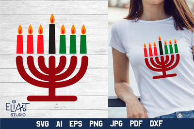 Kwanzaa SVG, Kwanzaa Kinara PNG, Kwanzaa Candles Design. SVG Elinorka 
