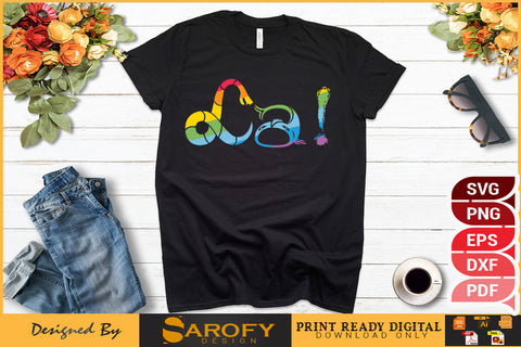 La funny LGBTQ gay pride month rainbow vector SVG Sarofydesign 