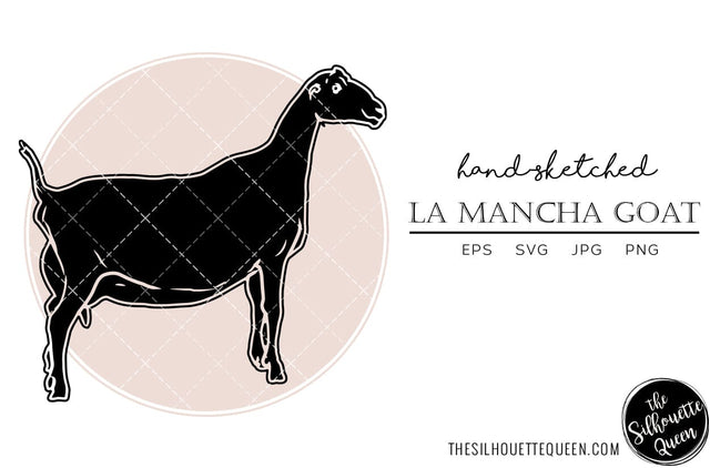 La Mancha Goat Sketch Vector SVG Loveleen Kaur 