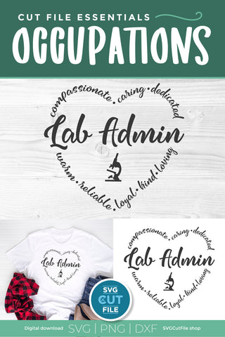 Lab admin svg with heart SVG SVG Cut File 
