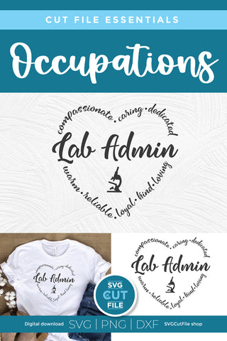 Lab admin svg with heart SVG SVG Cut File 