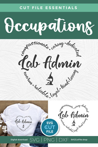 Lab admin svg with heart SVG SVG Cut File 