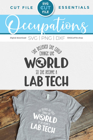 Lab tech svg, Laboratory Technician she believed she could SVG SVG Cut File 