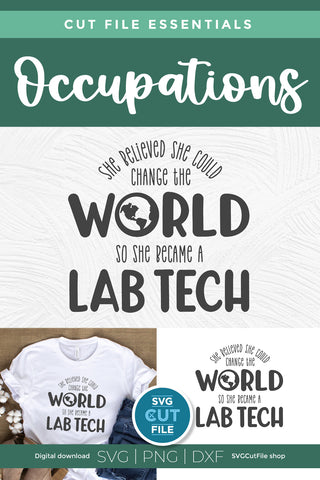 Lab tech svg, Laboratory Technician she believed she could SVG SVG Cut File 