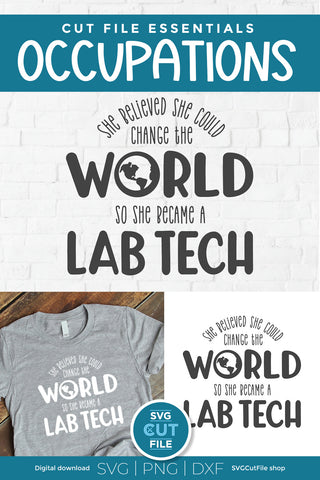 Lab tech svg, Laboratory Technician she believed she could SVG SVG Cut File 