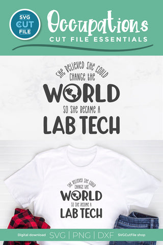Lab tech svg, Laboratory Technician she believed she could SVG SVG Cut File 