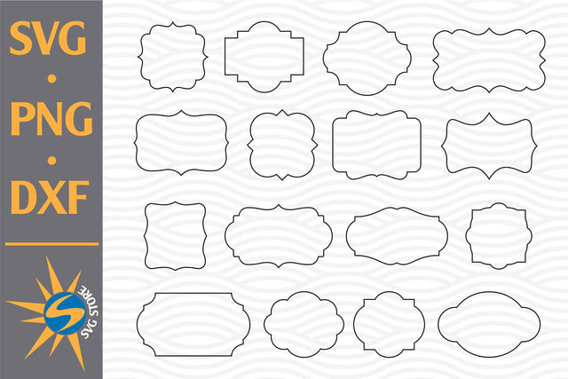 Label Outline SVG, PNG, DXF Digital Files Include SVG SVGStoreShop 