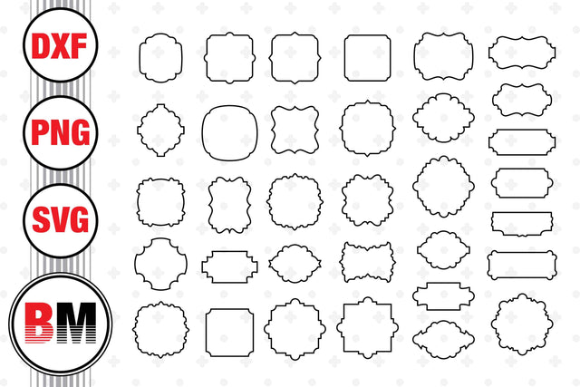 Label Outline SVG, PNG, DXF Files SVG BMDesign 