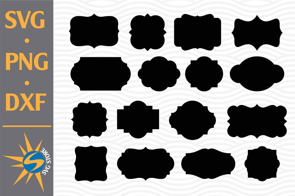 Label Silhouette SVG, PNG, DXF Digital Files Include - So Fontsy