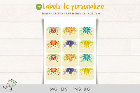 Labels for 26 spices and condiments. SVG Arts By Naty 