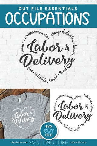 Labor and delivery svg, pregnancy support svg, childbirth helper svg, birth worker svg, delivery nurse svg, dxf png, pregnancy, heart words SVG SVG Cut File 