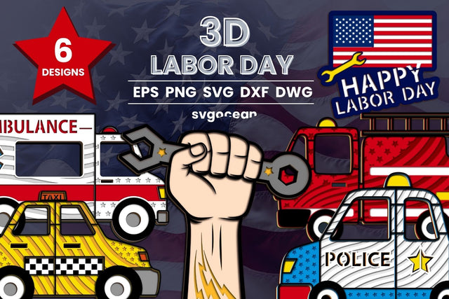 Labor Day 3D SVG Bundle SVG SvgOcean 