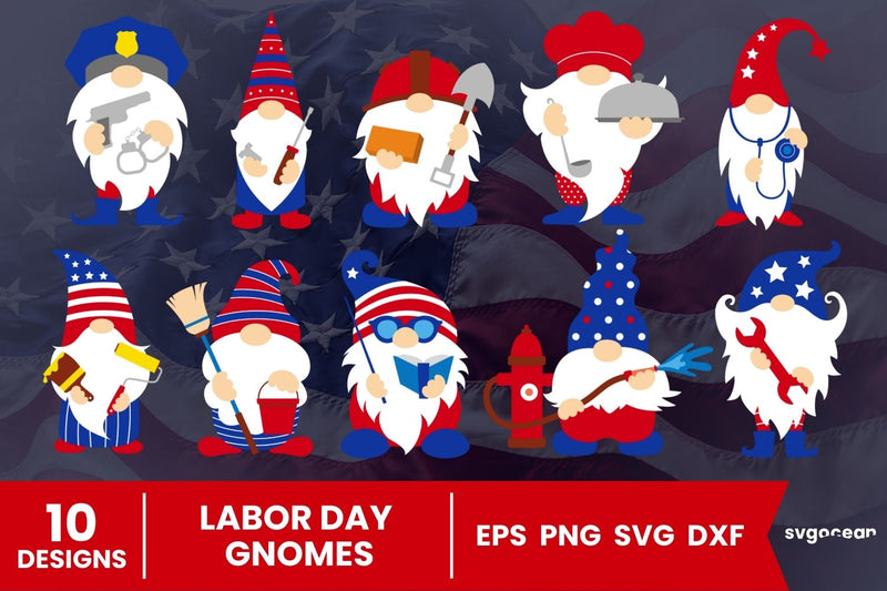 Labor Day Gnomes SVG Bundle SVG SvgOcean 