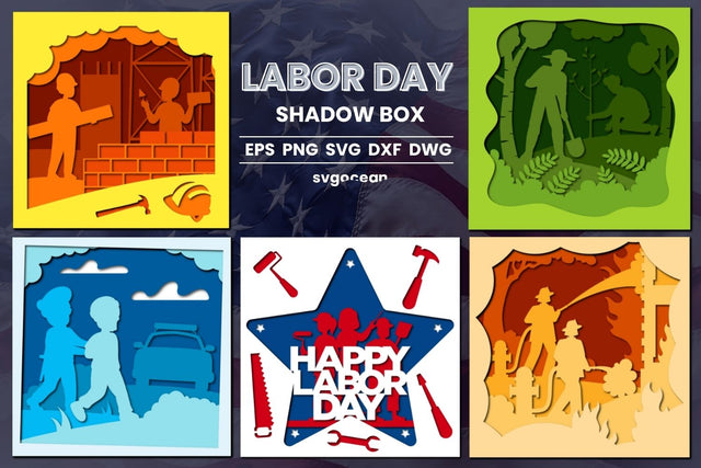 Labor Day Shadow Box Svg Bundle SVG SvgOcean 
