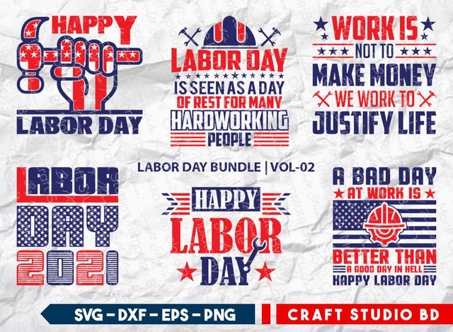 Labor Day SVG Bundle, Memorial Day Svg, Happy Labor Day Svg, American Holiday Svg, Workers Day Svg, Patriotic Svg, USA Saying Svg | Labor Day Bundle Vol-2 SVG ETC Craft 