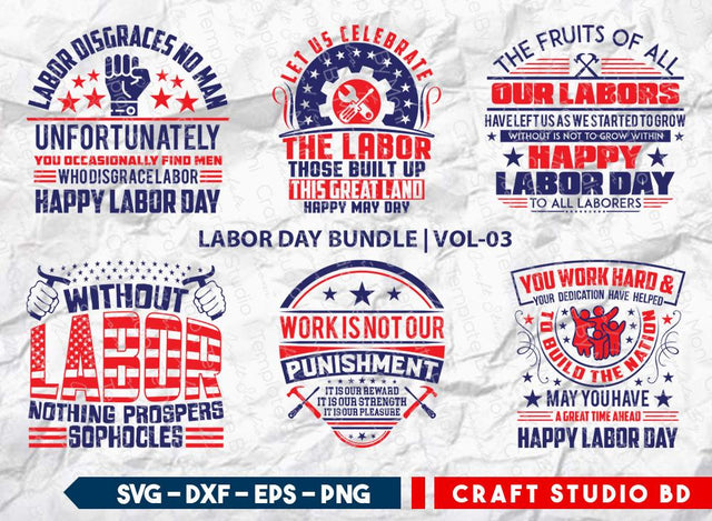 Labor Day SVG Bundle, Memorial Day Svg, Happy Labor Day Svg, American Holiday Svg, Workers Day Svg, Patriotic Svg, USA Saying Svg | Labor Day Bundle Vol-3 SVG ETC Craft 