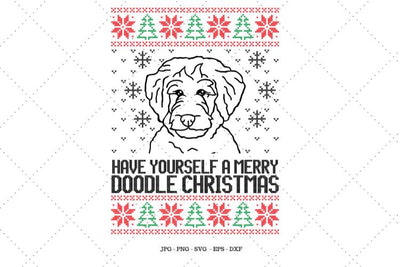 Labradoodle, Black Doodle, Labradoodle Gift, Gift for Dog, Gifts for Dog Owners, Christmas Ornament, Santa Dog, Gift for Christmas SVG SVG Digital Designer 