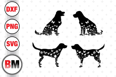 Labrador Floral SVG, PNG, DXF Files SVG BMDesign 