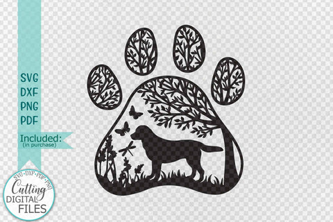 Labrador Retriever Paw Dog round sign svg dxf pdf cut out SVG kartcreationii 