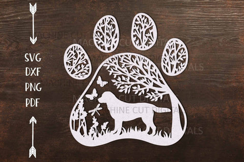 Labrador Retriever Paw Dog round sign svg dxf pdf cut out SVG kartcreationii 