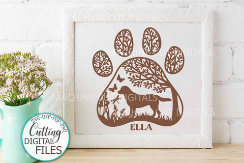Labrador Retriever Paw Dog round sign svg dxf pdf cut out SVG kartcreationii 