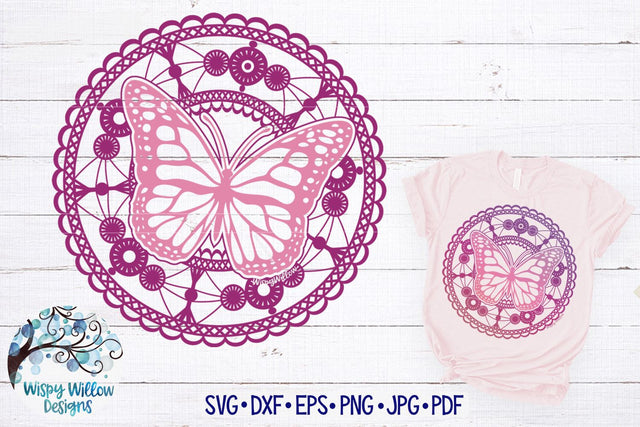 Lace Butterfly Mandala SVG SVG Wispy Willow Designs 